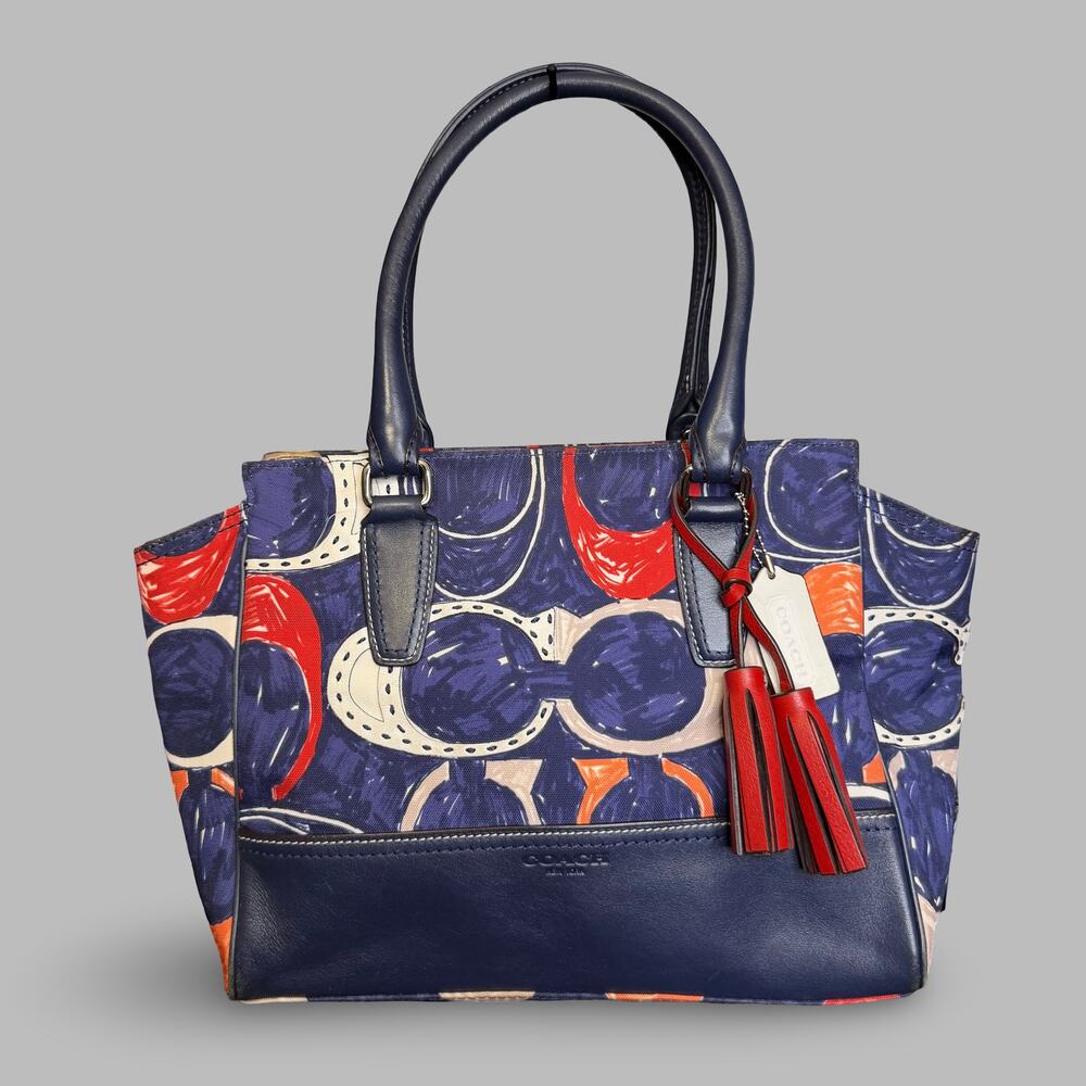 Coach Legacy Heritage Signature Candace Carryall Satchel Bag.